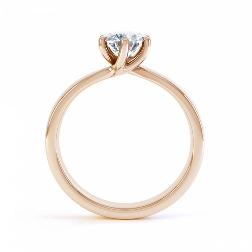 Swirl 6 Claw Twist Engagement Ring