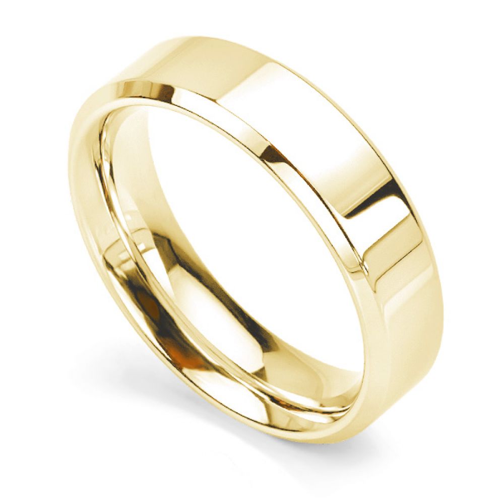 Heavy Bevelled Edge Wedding Ring