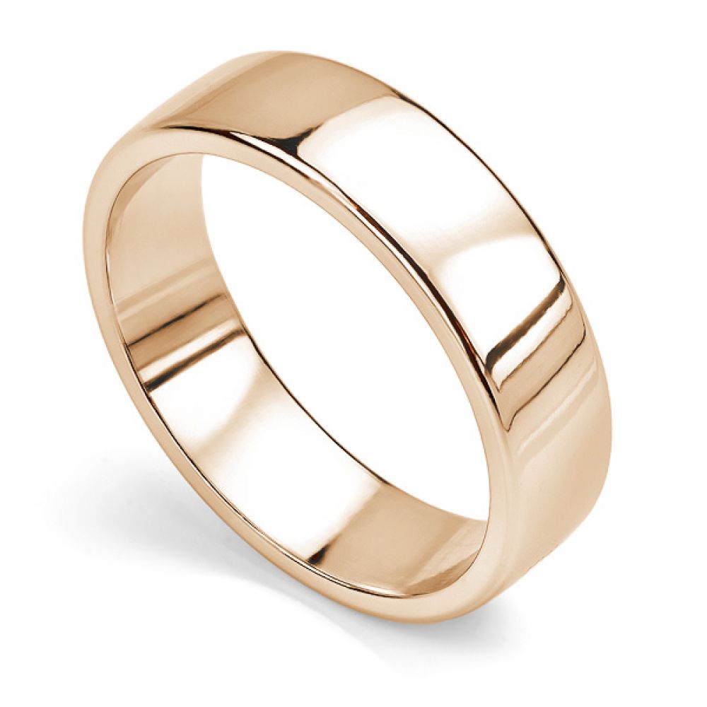 Slight Court Wedding Ring with Polished Edge