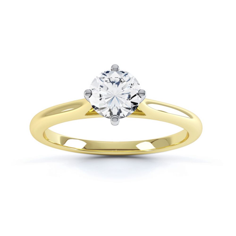 Diamond Accent 4 Claw Solitaire Engagement Ring