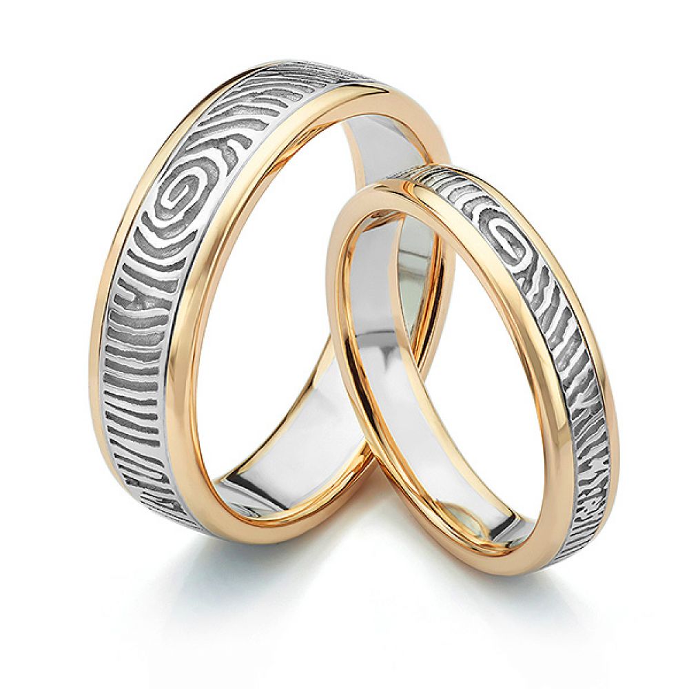 Inlaid Fingerprint Wedding Ring