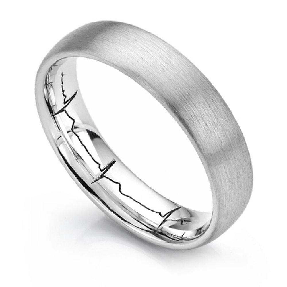 Heartbeat Wedding Ring Heartbeat Ring Engraved with Your Actual HeartBeat