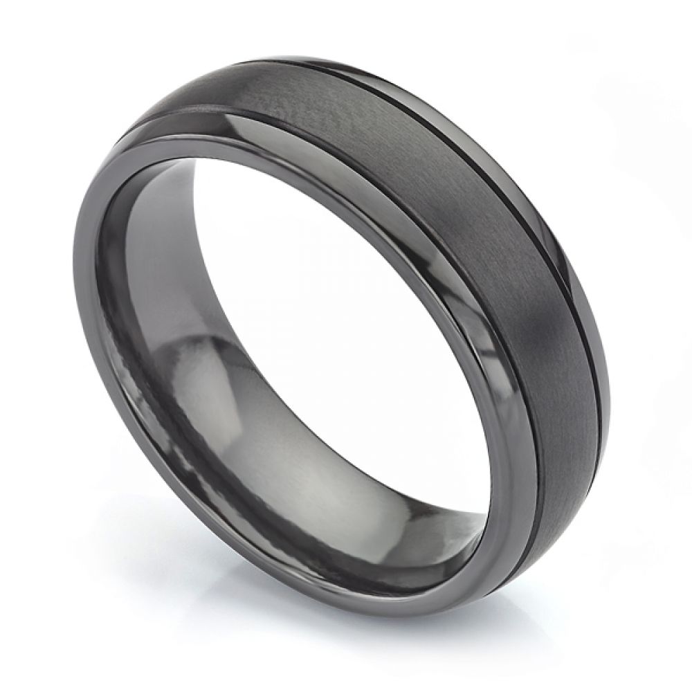 Jackdaw Black Zirconium Wedding Ring