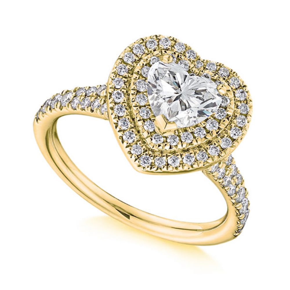 HeartShaped Double Halo Engagement Ring